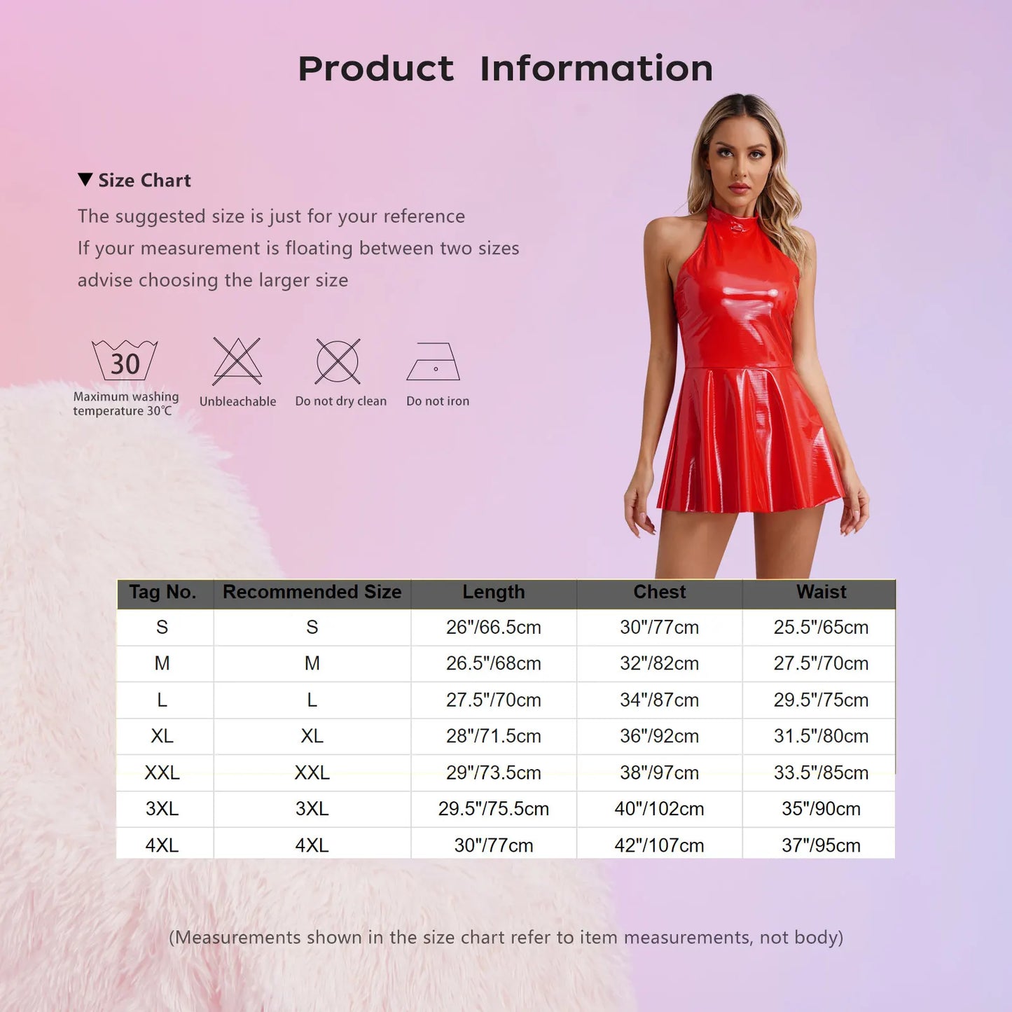 Glossy Patent Leather Glossy Mini A-Line Latex Dress for Womens Swing Skirt Skater Bodycon Mini Dress Rave Disco Party Clubwear