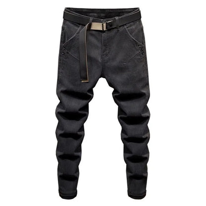 2024 Spring and Autumn New Fashion Solid Color Black Stretch Shorts Men's Casual Slim Comfortable Breathable High-Quality Jeans
