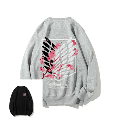 Anime Attack on Titan Sweatshirt Casual Streetwear Men Women Round-neck Pullover Hoodie Sweater Long Sleeves Top Autumn Trendy