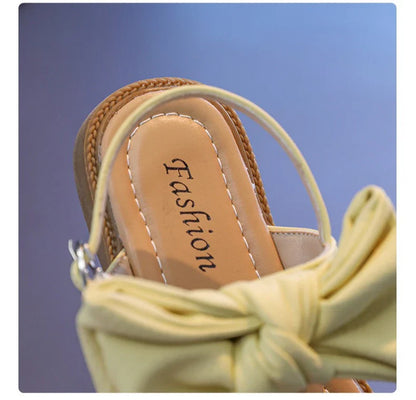 Sparkly Rhinestone Flip Flop for Girls Back Strape Children Slingbacks Shoes Nice Wedding Party Shoes with Large Bow-knot I05302