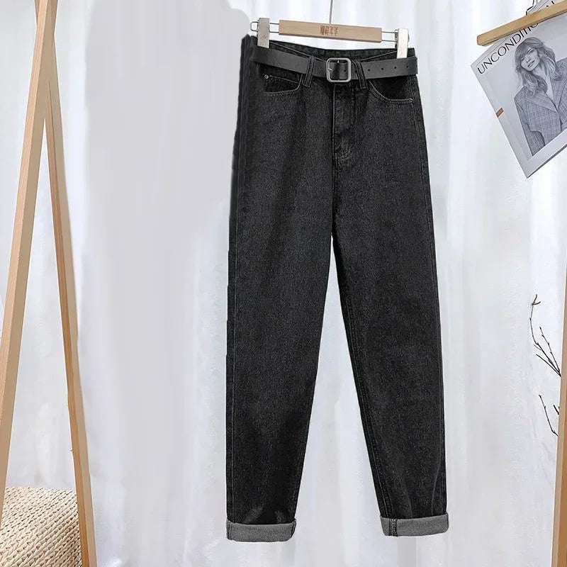 Jeans For Women Clothes Distressed Denim Cotton Pants High Waist Straight Loose Harem Trousers Female Clothes Aesthetic Jeans