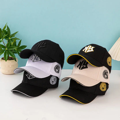 1pc unisex baseball cap with embroidered New York logo and stars - Lightweight cap, stretchable for adjustable buckle outdoor fi