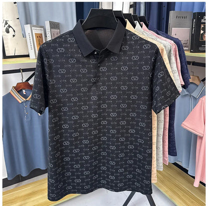 Fashion brand men's short sleeve polo shirt summer new item original printing custom design youth comfortable top casual T-shirt