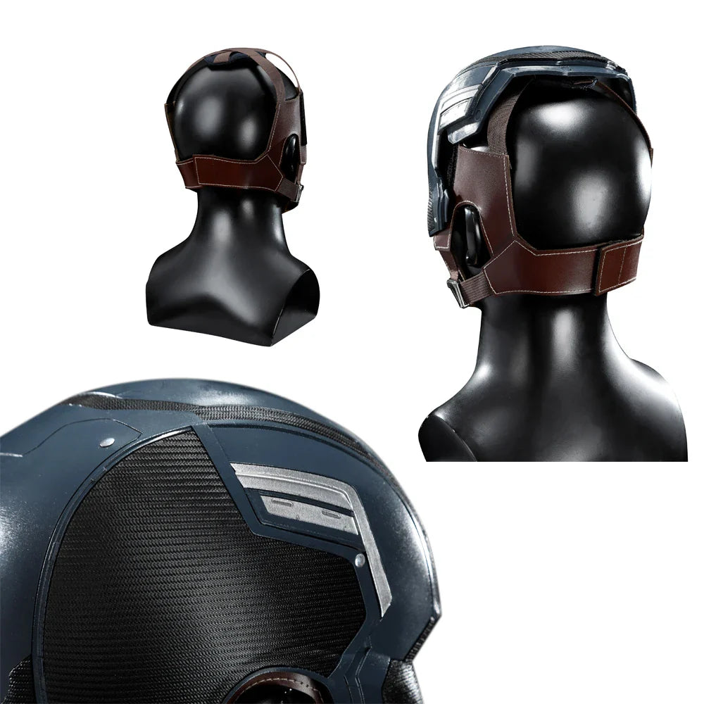 High Quality Adult Superhero Captain Steven Rogers Cosplay Costume Battle Uniform Costume  Halloween Carnival Helmet Boots