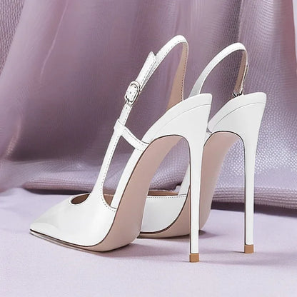 2025 Summer New Side Leakage Hollow Back Tripping High Heel Sandals Black Sexy OL Style Large Shoes 33-46