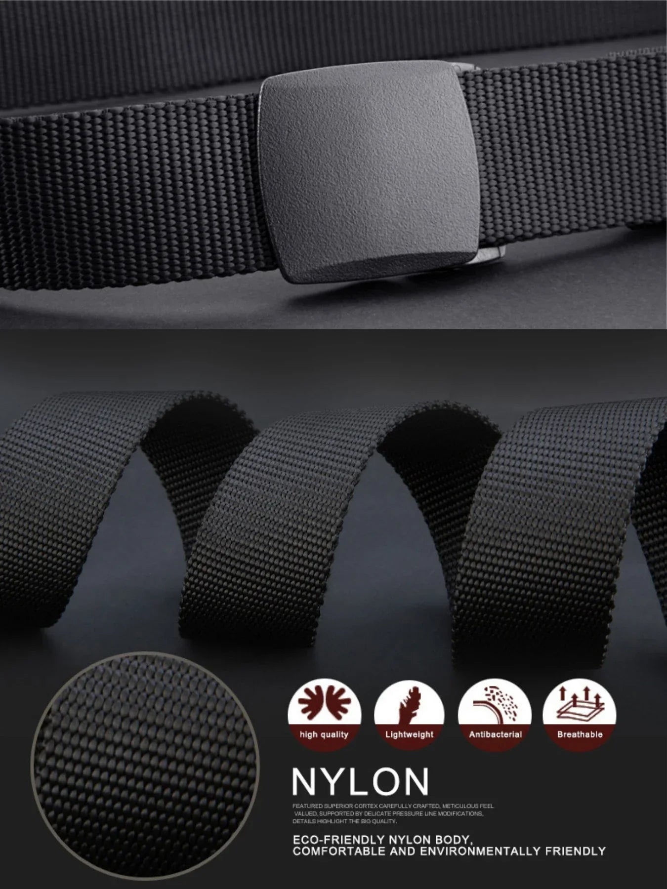 Men's Tactical Belt Non-Metallic Outdoor Sports Leisure Men's Belt Student Canvas Belt