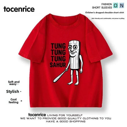 Children's Summer High Quality Cotton Short Sleeve Parent-Child Clothing Trend T-Shirt