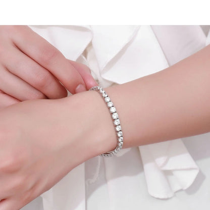 100% 925 Sterling Silver Gradient Size Moissanite Tennis Bracelet For Women Diamond Bangle Luxury Fine Jewelry Gift
