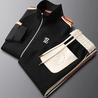Spring Autumn Fashion Embroidered LOGO Men's Sports and Leisure  Jacket Pants 2-pc Set Youth Street Party Brand Men Sets