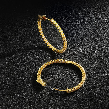 Luxury Designer D Color Full 2mm Moissanite Hoop Earrings For Women Party S925 Silver Plated 18K Gold Diamond Earring Gift