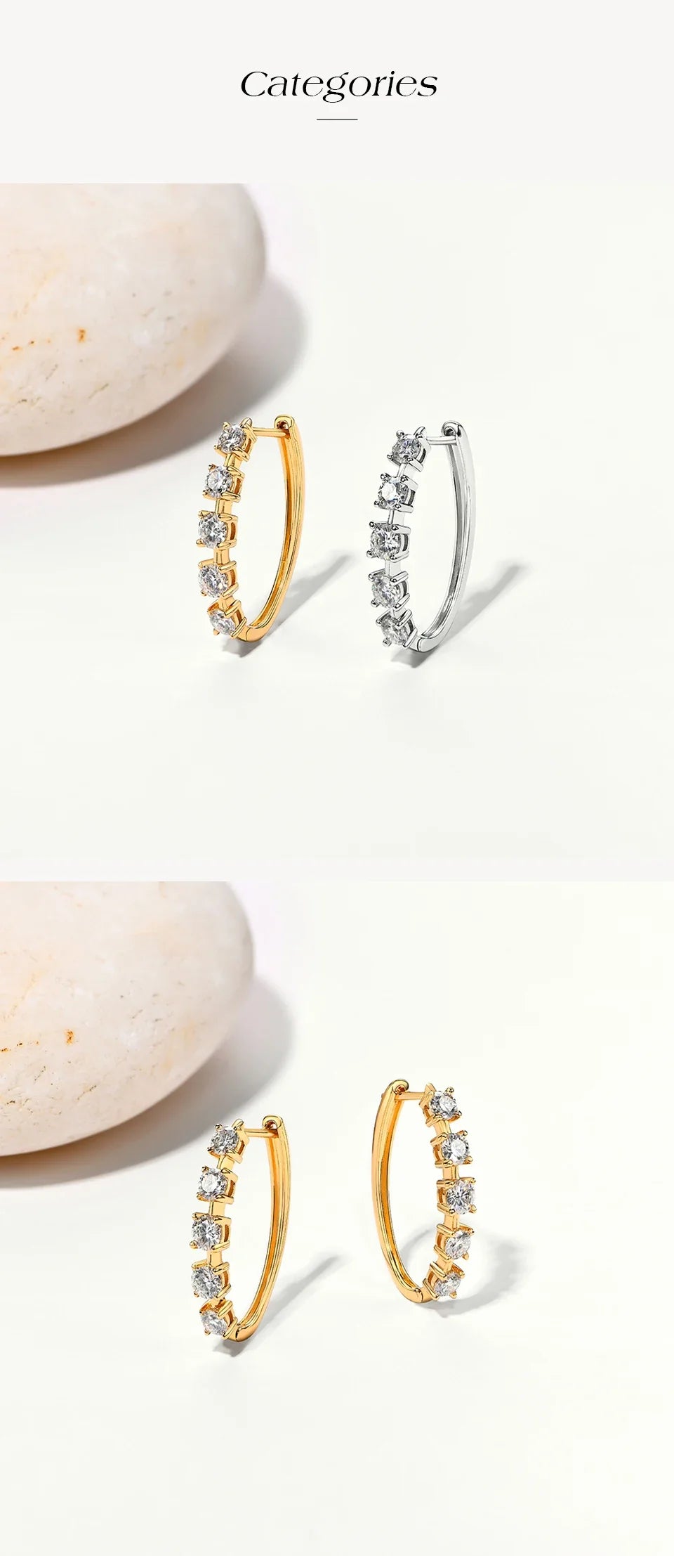D VVS1 Moissanite Diamond Earrings S925 Sterling Silver 18K Gold Plated 4-Claws Eardrop For Women Wedding Party Jewelry
