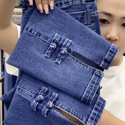 Women Jean Loose Straight Ankle-Length Cowboy Pants