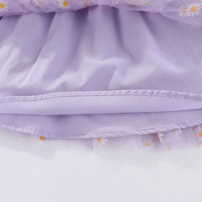 Korean Style Girls' Summer Dress 0-4Y Cute Baby Children's Little Daisy Suspender Mesh Dress Kid's Clothing