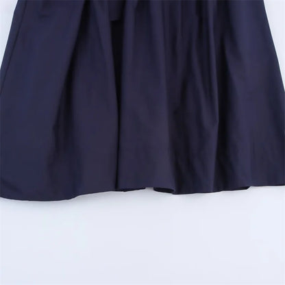 Women's Dress Fall 2025 New Solid Color Long Sleeve Shirt Style A-Pendulum Dress Belt Decoration Casual Fashion Personality
