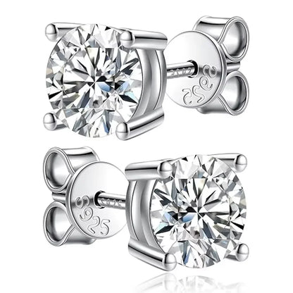 2.0ct Moissanite Earrings for Women Lab Grown Diamond Ear Studs 925 Sterling Silver Fine Jewelry Gift