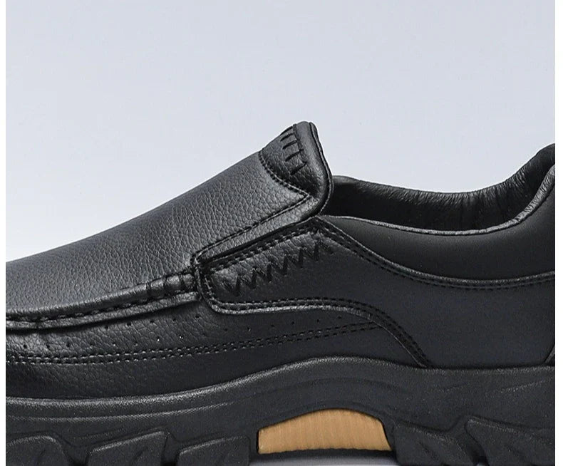 New Spring  Autumn Men's Casual Shoes British Middle aged Dad Shoes Fashion Business Leather Shoes