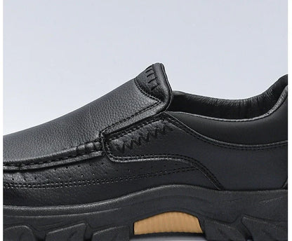 New Spring  Autumn Men's Casual Shoes British Middle aged Dad Shoes Fashion Business Leather Shoes