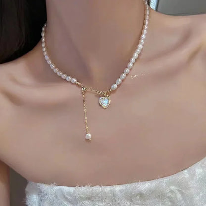 Vintage Irregular Punk Metal Bean Pendant Necklace for Women Adjustable Black Leather Rope Long Clavicle Chain Charm Jewerly
