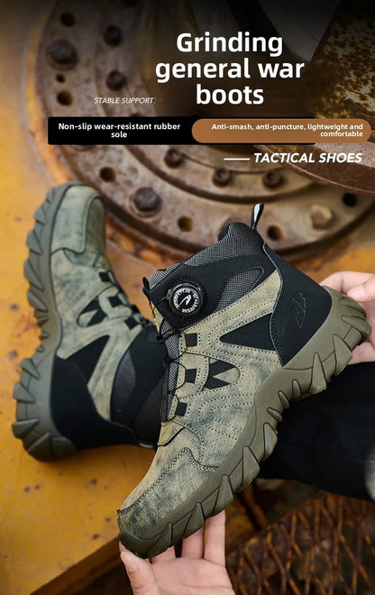 Work Safety Shoes Smash-proof and Puncture-proof Sports Safety Shoes Outdoor Mountaineering Wear-resistant Steel Boots