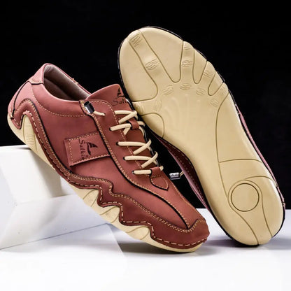 Spring Handmade Leather Casual Men Shoes Design Fashion Sneakers Man Loafers Breathable Soft Flat Shoes Driving Shoes