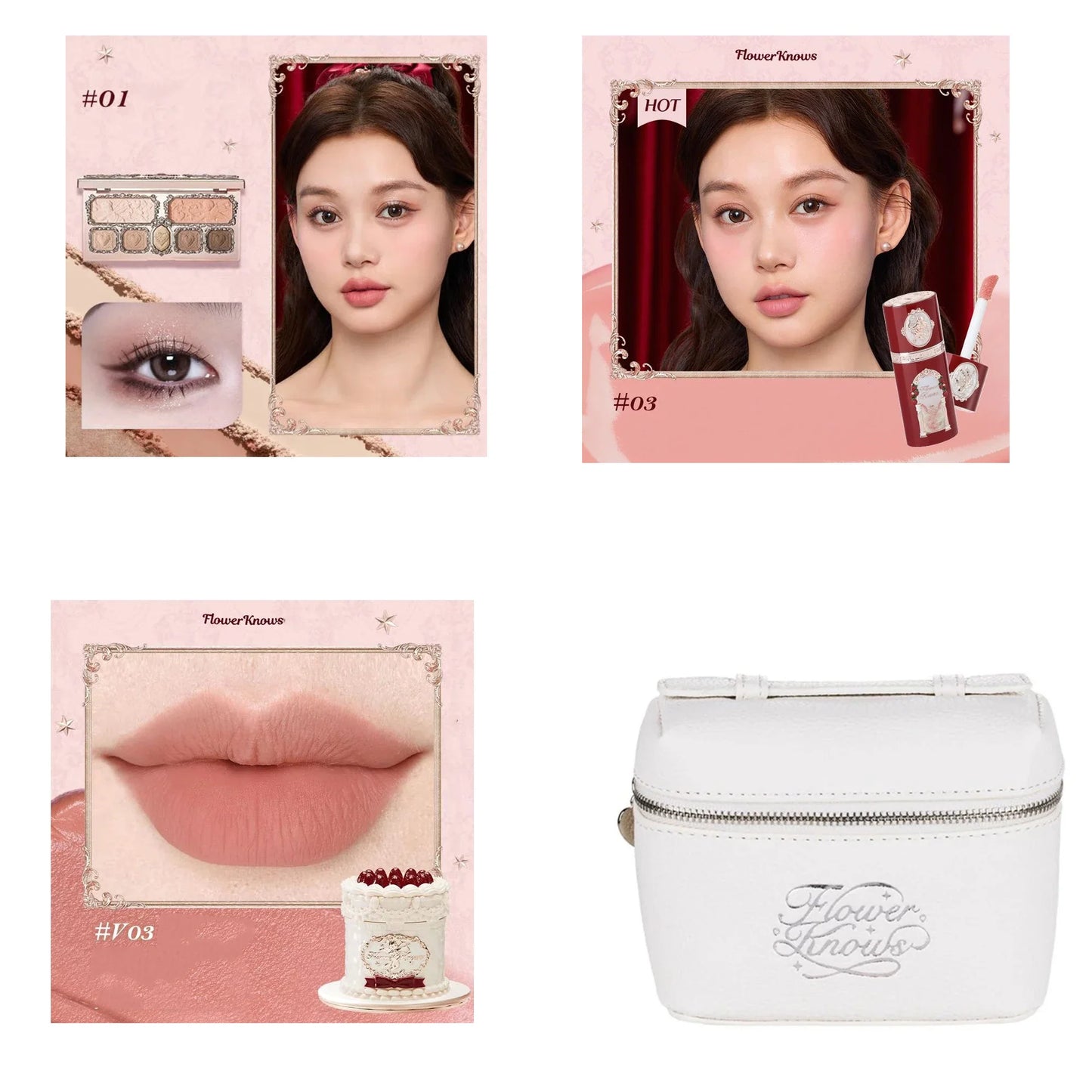 All In One Makeup Set Gift Box Garden Cushion Cream Foundation Matte Blush Long Lasting Velvet Lip Cream With Bag