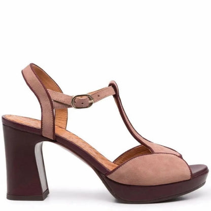 Genuine Leather Shoes High Heels Women Luxury Platform Sandals Thick Heels Designer Square Ladies 36-44