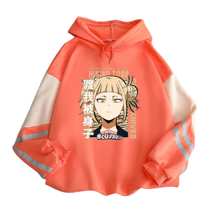 My Hero Academia Kawaii Himiko Toga Women Hoodies Printed Aesthetics Head Poster Manga Harajuku Anime Printed Hooded Sweatshirts