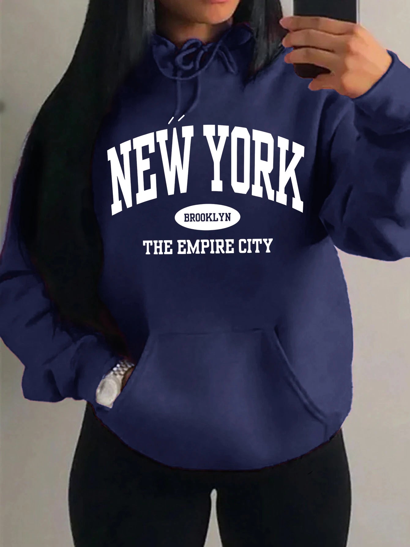 New York City Brooklyn Creative Letter Printed Female Hoodies Multicolor Loose Hoody Y2K Street Sportswear Fleece Hoodie Unisex