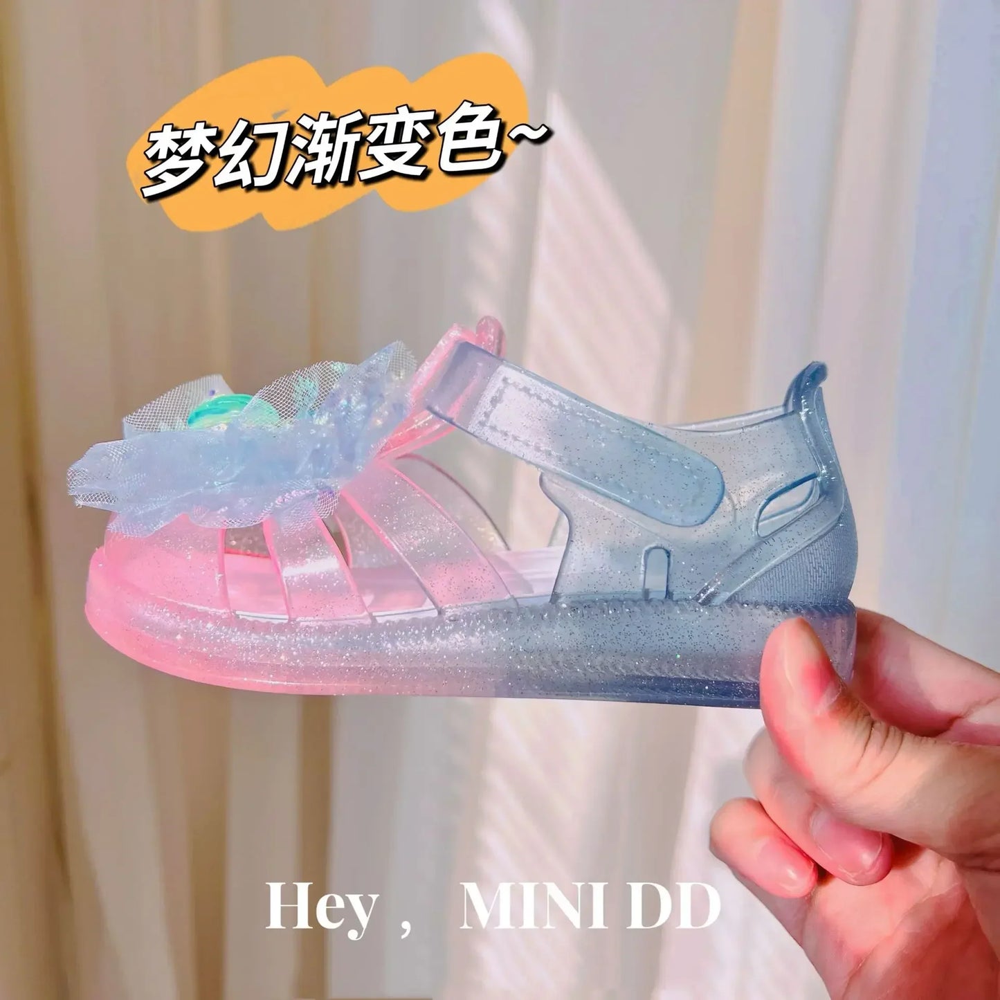 Girls' Princess Sandals 2025 Summer New Children's Jelly Sandals Soft Bottom Closed-toe Anti-collision Baby Kid's Beach Shoes