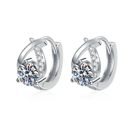 0.5CT 5MM Real Moissanite Hoop Earrings PT950 Platinum Certified Luxury Sparkling Diamond Jewelry for Women