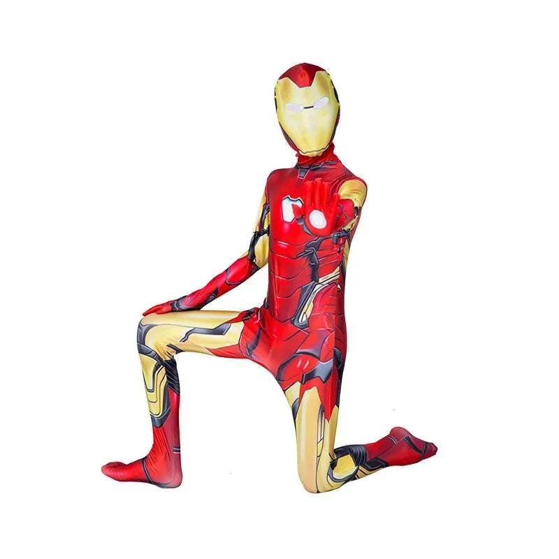 Superhero Spiderman Cosplay Costume Iron Man Black Panther Zentai Jumpsuit Bodysuit Halloween Party Costumes Good Quality