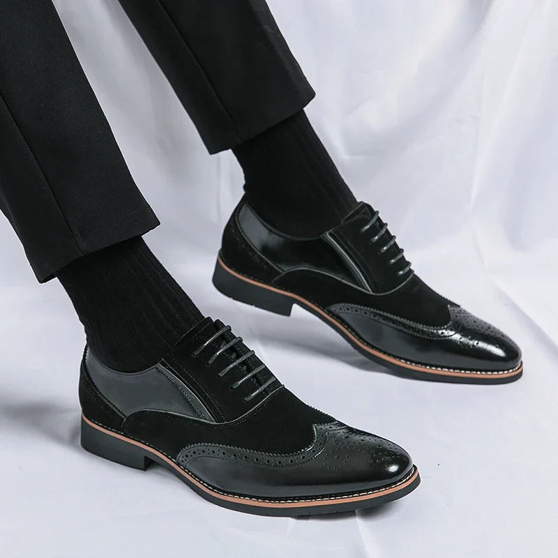 Retro Oxfords Shoes Men Classic Men's Dress Shoes Casual Business Social Brogues Shoes For Wedding