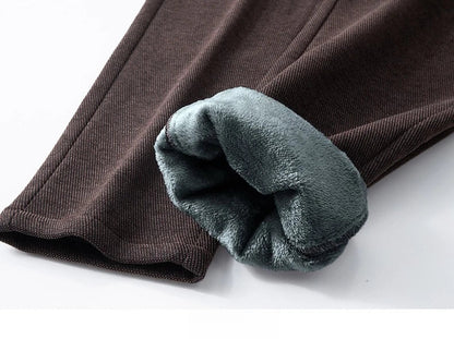 Men's Winter Fleece Elastic Casual Pants Thick Warm Soft Business Stretch Slim Trousers Streetwear Fashion Korean Brand Clothes