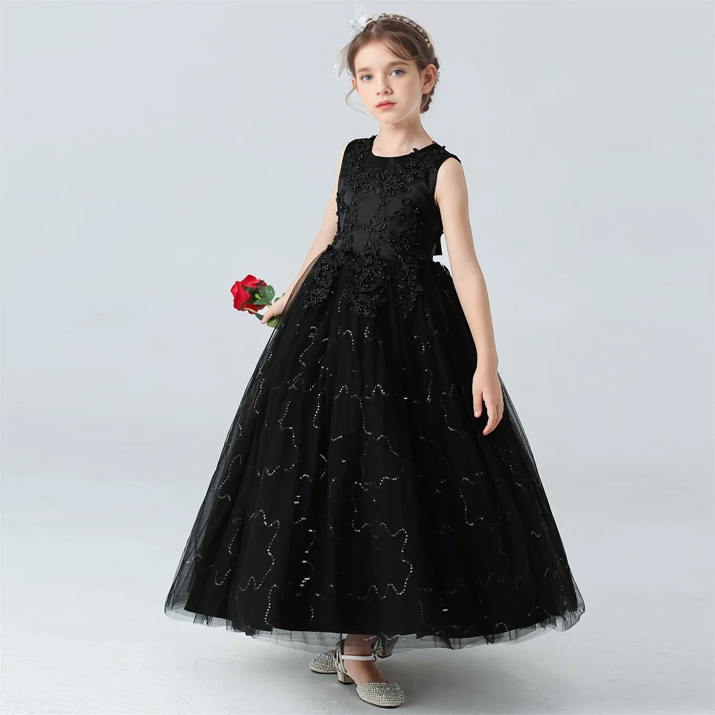 Kids Dresses For Girls Lace Dress Gown Princess Clothes Children Formal Evening Party Flower Girls Wedding Vestidois