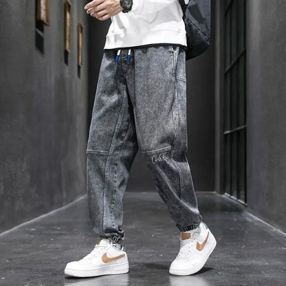 Spring and Autumn New Classic American Retro Loose Tight Leg Pants for Men's Casual Sports Large Size High Quality Jeans