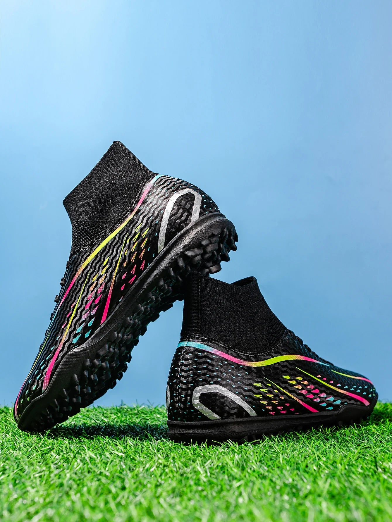 Classic TF Turf football shoes PU Fabric Comfort Upper Rubber Abrasion Resistant Sole Unisex Kids Sports Sneakers