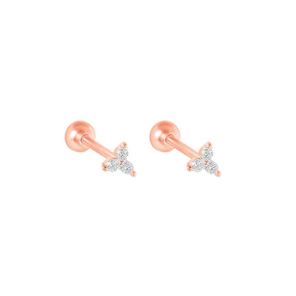 925 Sterling Silver Fashion Simple Golden Flower Beads Small Stud Earrings for Women Teen Piercing Jewelry Accessories