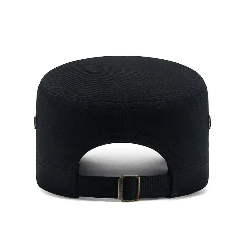 Spring and Summer Simple Cotton Adjustable Cadet Flat Cap Sun Hat Trucker Caps Dad Hats