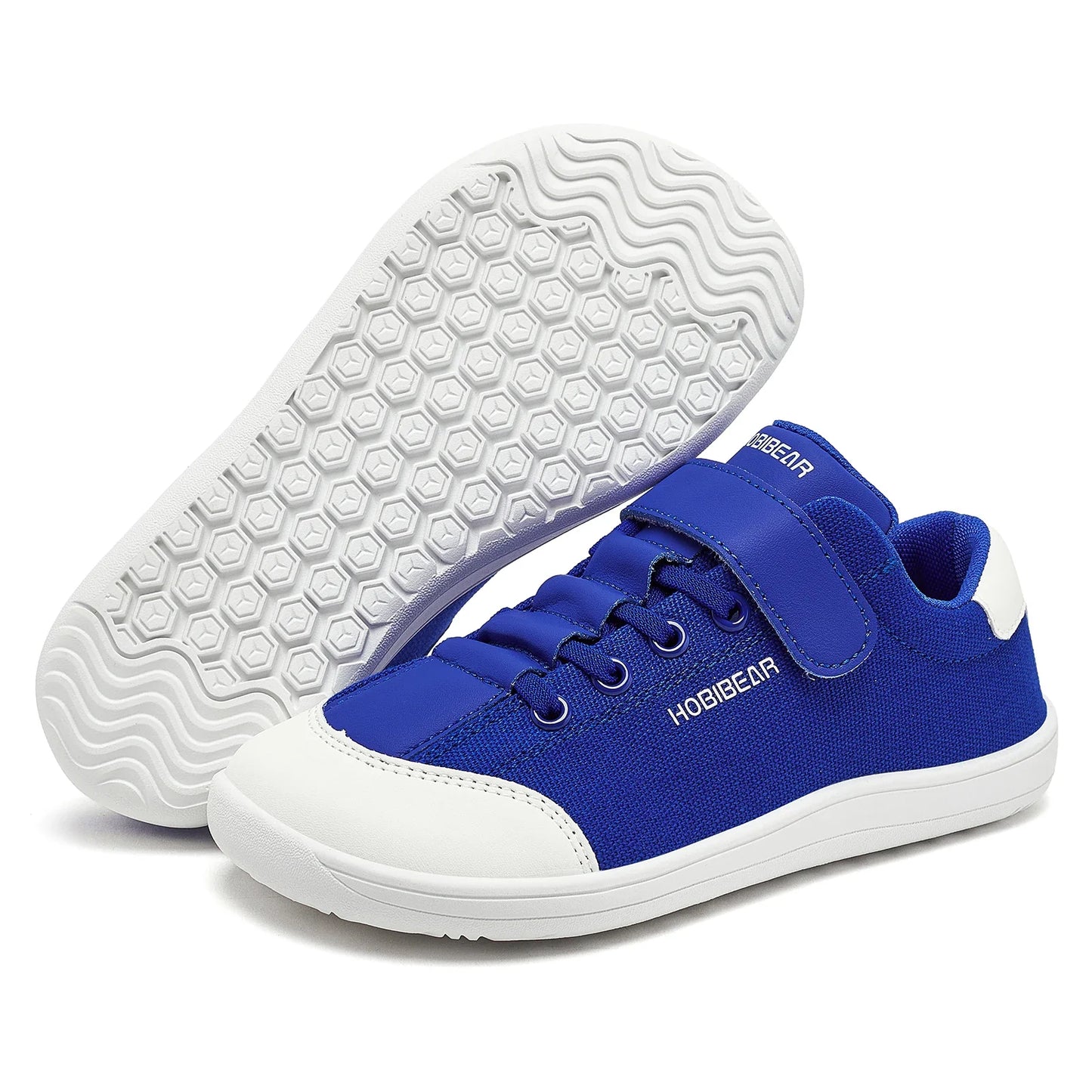 Boys Girls Barefoot Shoes Kids Wide Toe Minimalist Sneakers Lightweight Hook Loop Artificial Leather Fabric Shoes