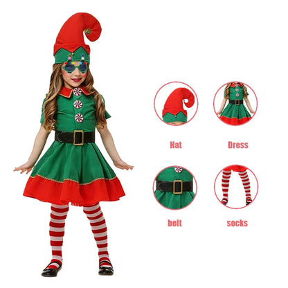 Roupa Infantil de Natal para Meninas, Vestido de Ano Novo, Conjunto de Natal Infantil, Fantasia de Natal para Meninos, Presentes de Festa de Carnaval para Crianças
