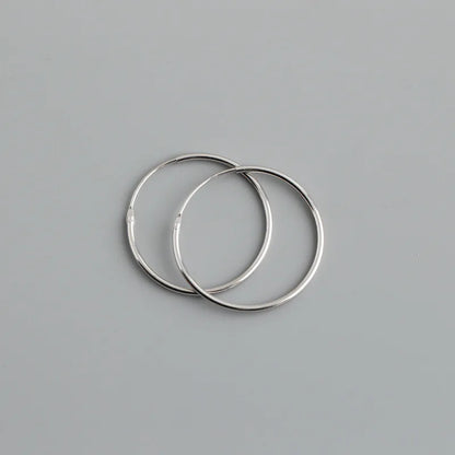 Genuine 925 Sterling Silver Fashion Korean Simple Hoop Earrings for Women Men Charming Chic Party Jewelry Accessories