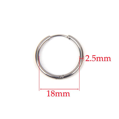 10pcs 316L Stainless Steel Hoop Earrings Women Men Punk Hiphop Circular Ear Buckle Ring Jewelry Gold Color Accessories Wholesale