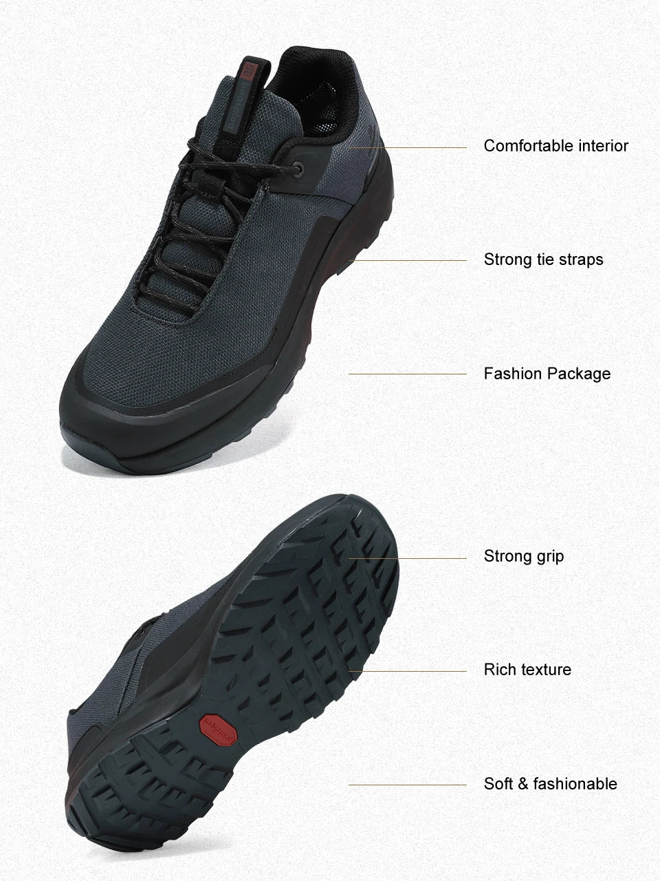 Hiking Shoes Men Outdoor Waterproof Camping Resistant Non Slip Sneakers Male Casual Lightweight Lace-Up Walking Shoes
