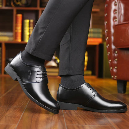 Men's Shoes Black Leather Formal Shoes for Men Oxfords Male Wedding Party Office Business Shoe Man zapatos de hombre Plus Size