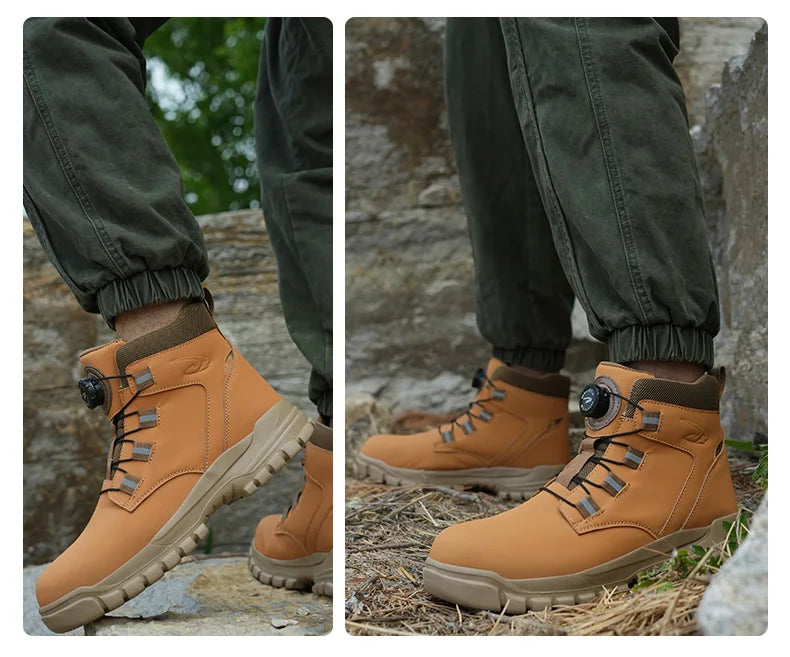 Steel Toe Safety Boots Men Waterproof Work Boots Anti-smash Anti-Puncture Safety Shoes Indestructible Shoes Botas Para Hombre