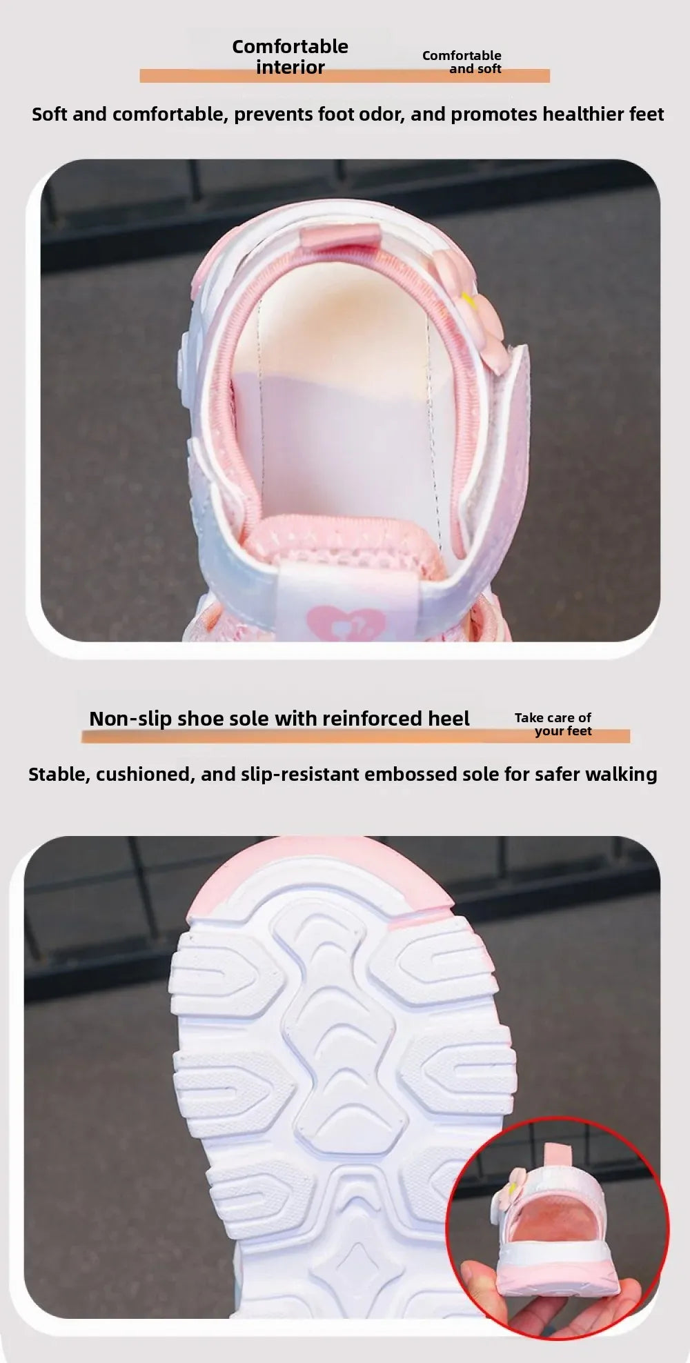 Summer Sport Sandals For Girls PU Leather Waterproof Beach Running Footwear For Children  Hollow Out Teenager Kid's Sneakers