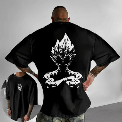 2026 Summer Dragon Ball  Oversized T-shirt High Quality 100% Cotton Majin Vegeta Print Unisex Retro Casual Tee for Adults Kids
