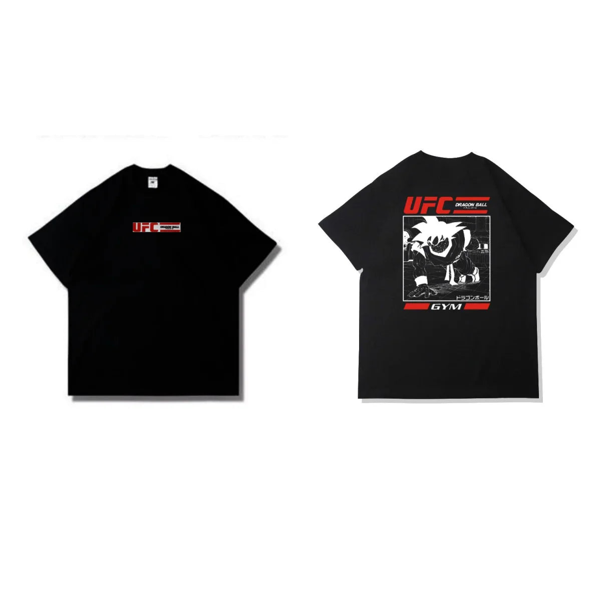 Animation Sun Wukong Joint UFC Men's and Women's Retro High Quality Cotton Crew Neck Printed T-Shirt Trend Ins Top