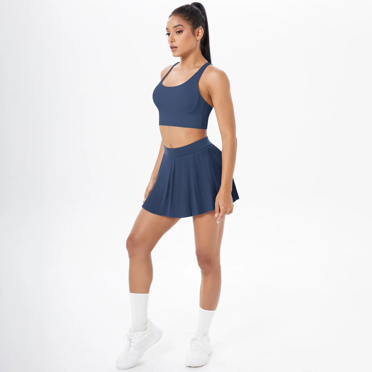 2pcs New Sexy Yoga Set Backless Cross Straps Sports Bra Fashion Breathable Culotte Yoga Shorts With Pocket Gym Women Sports Set