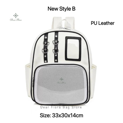 Cute Mini Backpack Women Kawaii Ita Bag Sweet Girl Transparent Rucksack DIY Personality Display Knapsack Lolita Shoulder Bag